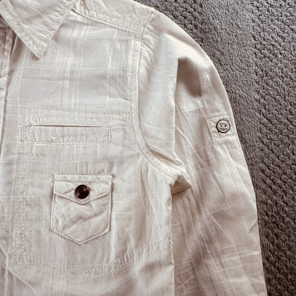 GUESS - Boys Size 4 - White Button Up Shirt - Los Angeles California Long Sleeve - Picture 7 of 10